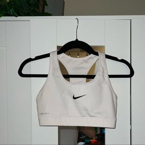 White Nike dri fit sports bra